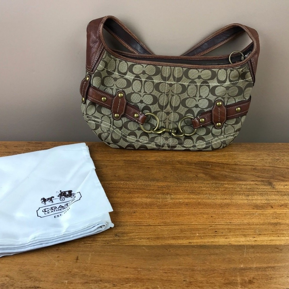 Brown Coach Purse Handbag with Leather Strap